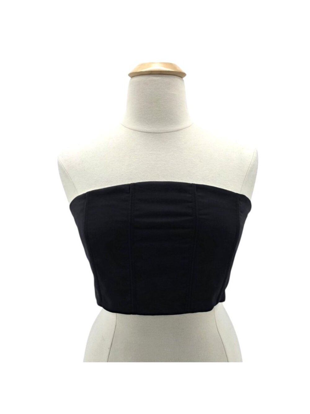 Wildfang Womens 1X Top The Empower 4-Way Corset Cropped Black Crisscross Tie